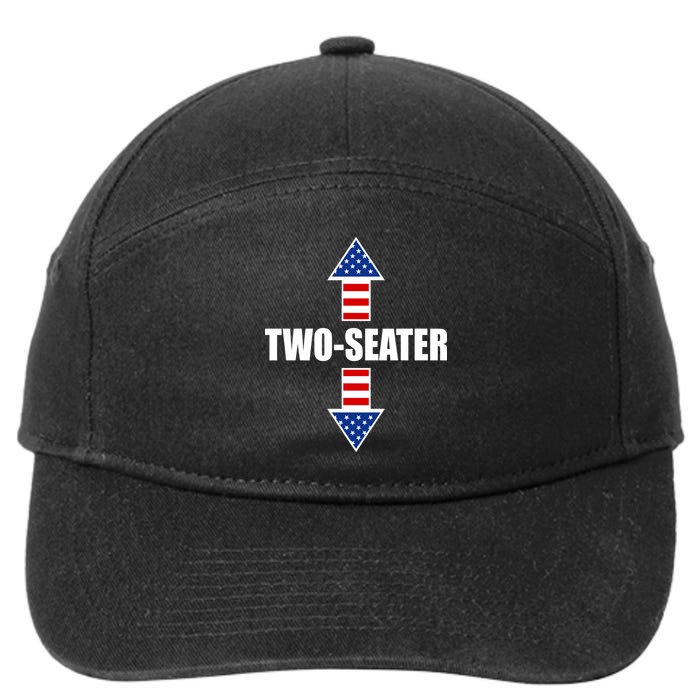 Two-Seater USA Flag Arrows Funny 7-Panel Snapback Hat