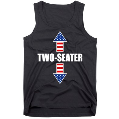 Two-Seater USA Flag Arrows Funny Tank Top