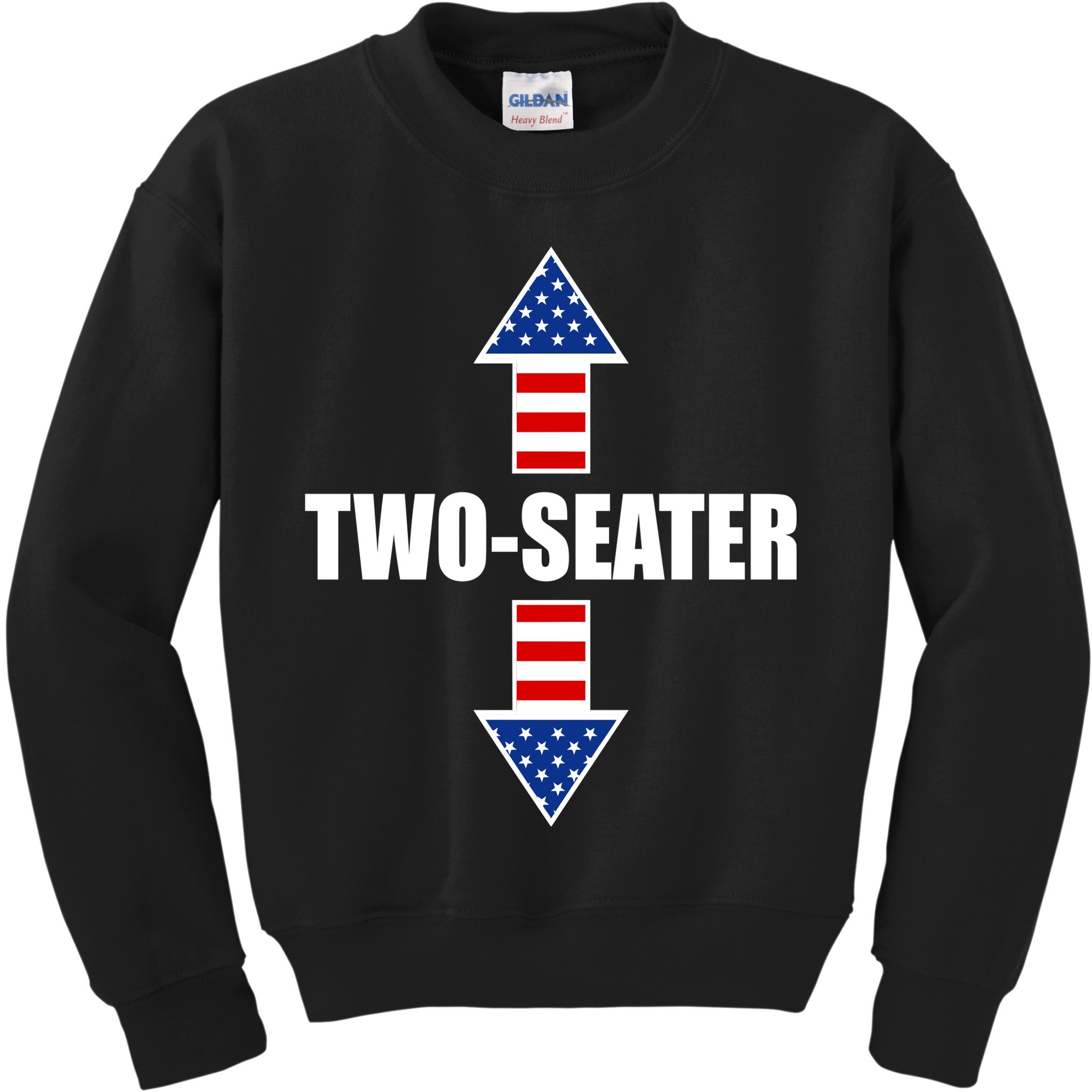 Two-Seater USA Flag Arrows Funny Kids Sweatshirt