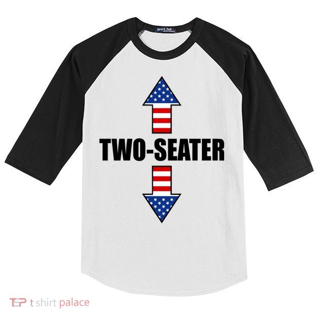 Two-Seater USA Flag Arrows Funny Kids Colorblock Raglan Jersey