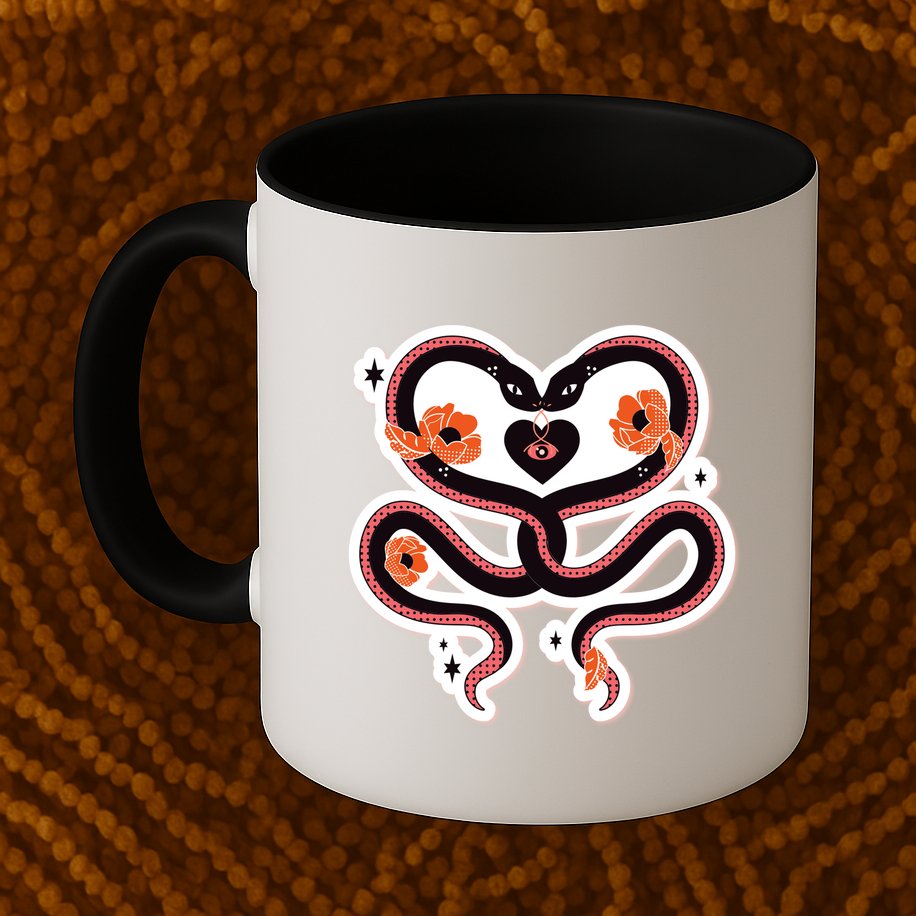 Two Snakes Sad Romance Mug