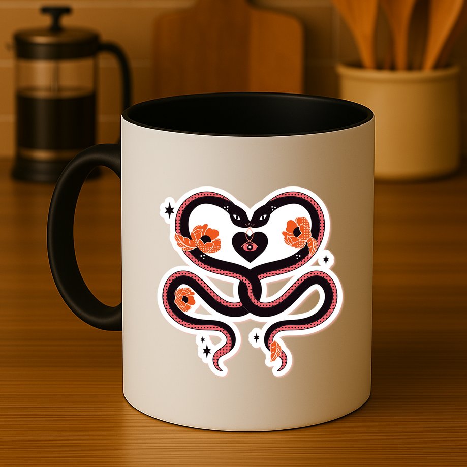 Two Snakes Sad Romance Mug