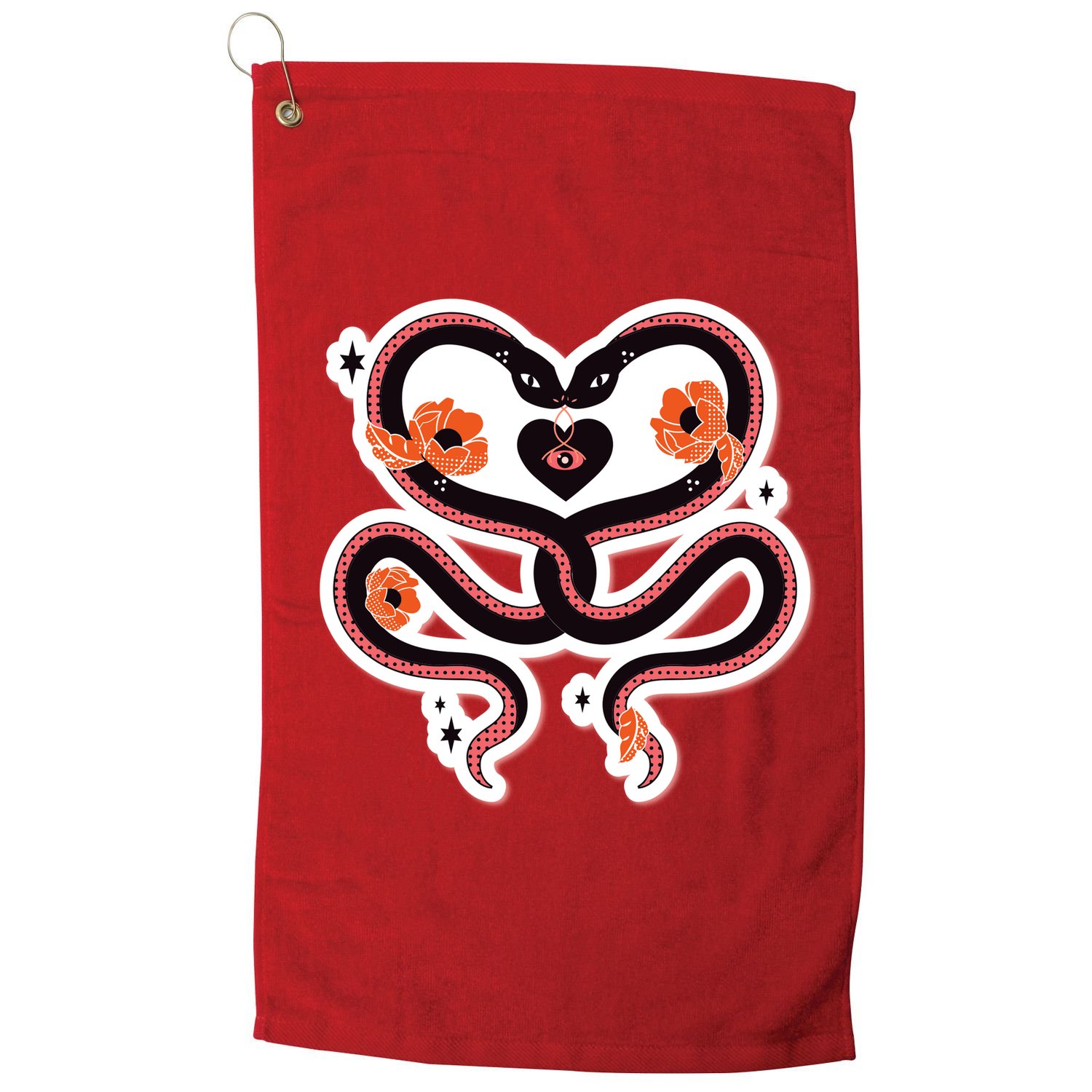 Two Snakes Sad Romance Golf Towel