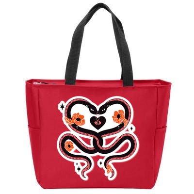 Two Snakes Sad Romance Zip Tote Bag