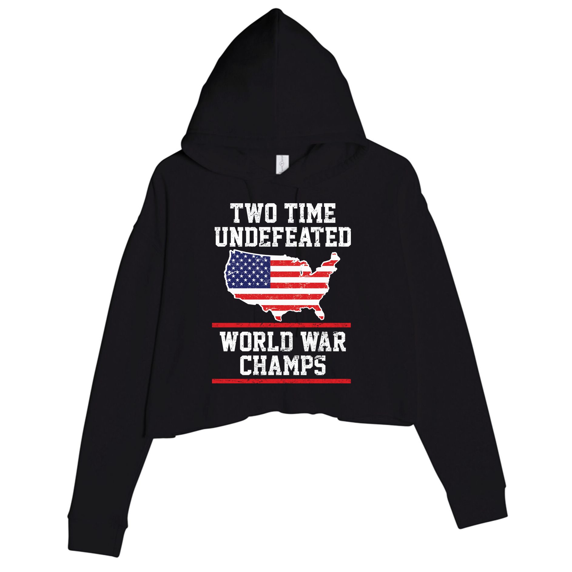 Two Time Undefeated World War Champs Crop Fleece Hoodie