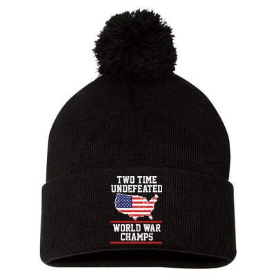 Two Time Undefeated World War Champs Pom Pom 12in Knit Beanie