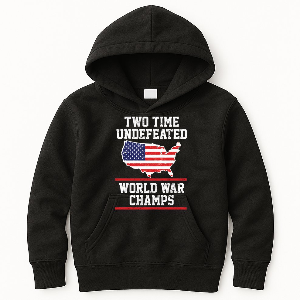 Two Time Undefeated World War Champs Kids Hoodie
