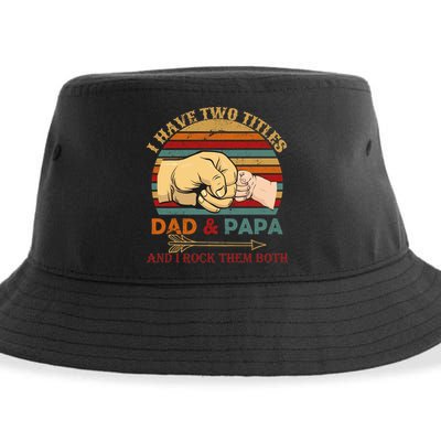 Two Titles Dad And Pap I Rock Them Both Sustainable Bucket Hat