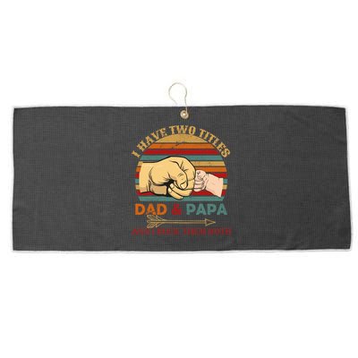 Two Titles Dad And Pap I Rock Them Both Large Microfiber Waffle Golf Towel