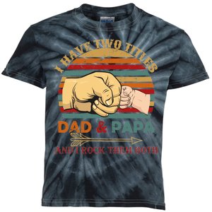 Two Titles Dad And Pap I Rock Them Both Kids Tie-Dye T-Shirt