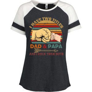 Two Titles Dad And Pap I Rock Them Both Enza Ladies Jersey Colorblock Tee