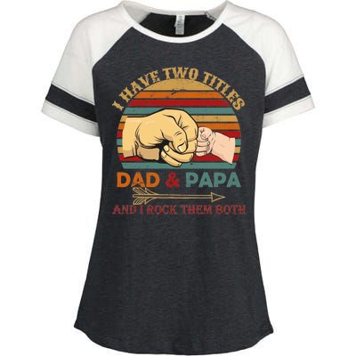 Two Titles Dad And Pap I Rock Them Both Enza Ladies Jersey Colorblock Tee