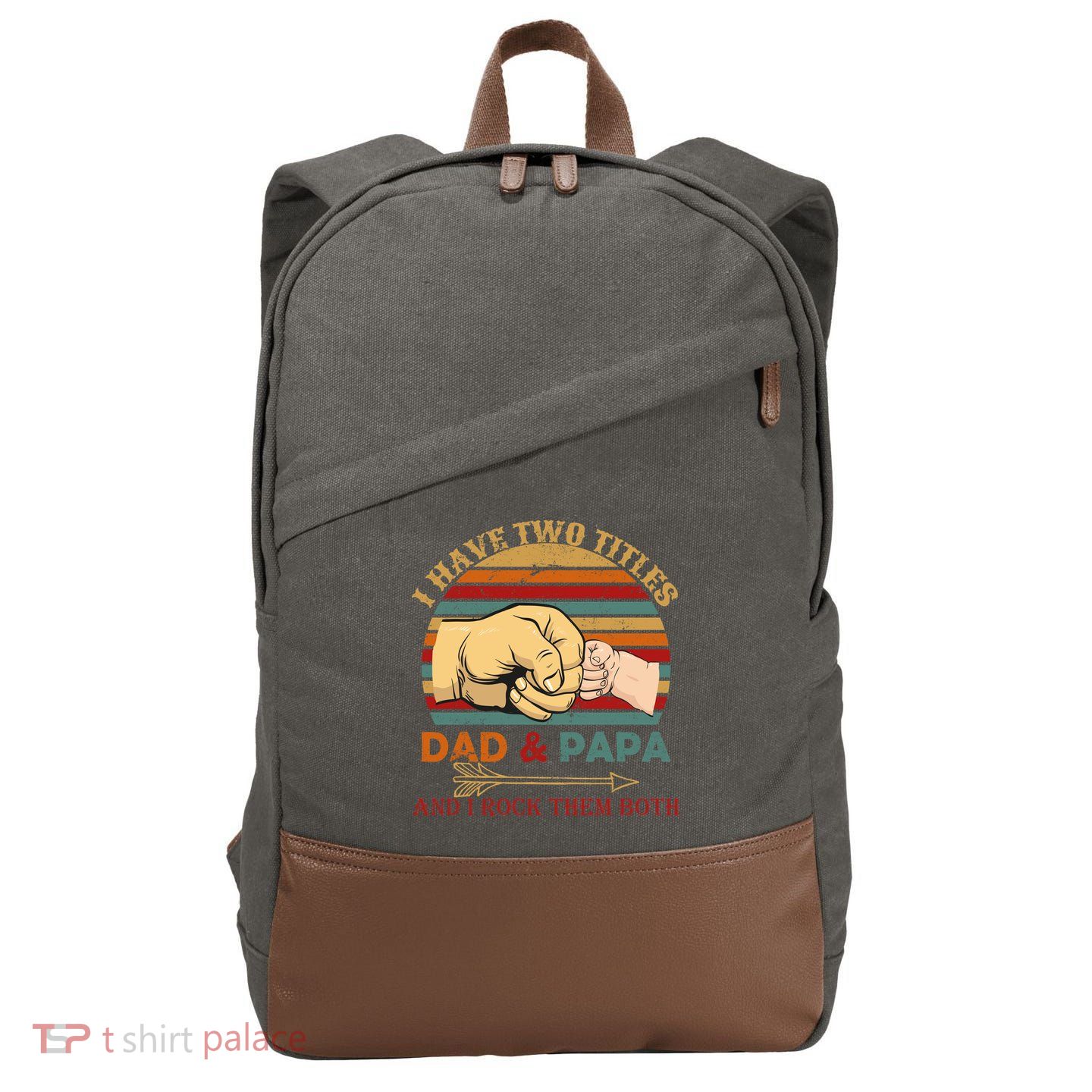 Two Titles Dad And Pap I Rock Them Both Cotton Canvas Backpack