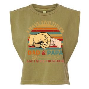 Two Titles Dad And Pap I Rock Them Both Garment-Dyed Women's Muscle Tee