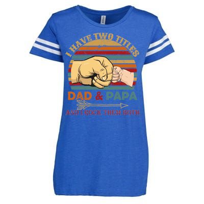 Two Titles Dad And Pap I Rock Them Both Enza Ladies Jersey Football T-Shirt