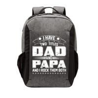 Two Titles Dad And Papa Vector Backpack