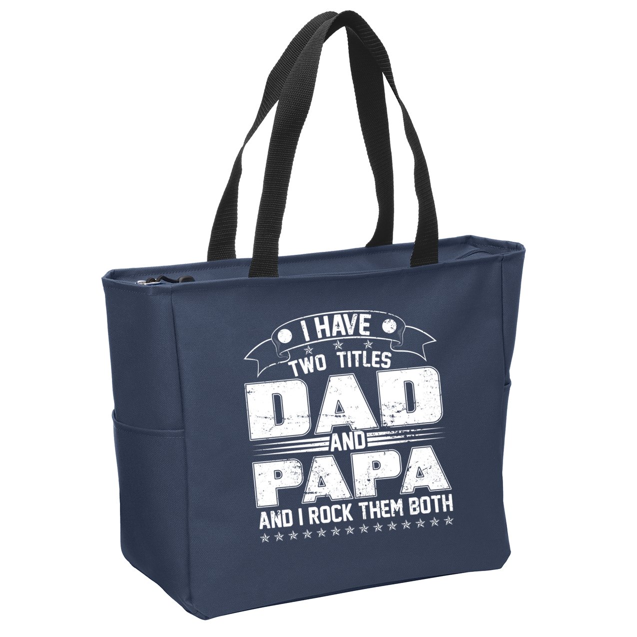 Two Titles Dad And Papa Zip Tote Bag