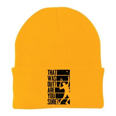 That Was Out Are You Sure Funny Tennis Meaningful Gift Knit Cap Winter Beanie