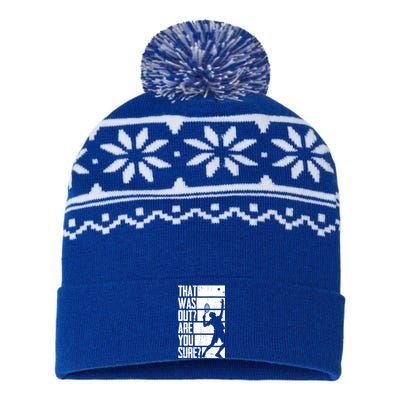 That Was Out Are You Sure Funny Tennis Meaningful Gift USA-Made Snowflake Beanie