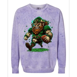 Touchdown With Our Leprechaun American Football And Great Gift Colorblast Crewneck Sweatshirt