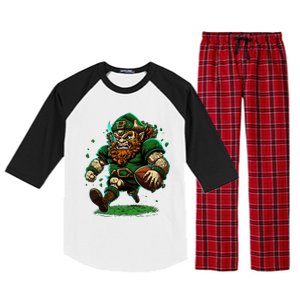 Touchdown With Our Leprechaun American Football And Great Gift Raglan Sleeve Pajama Set