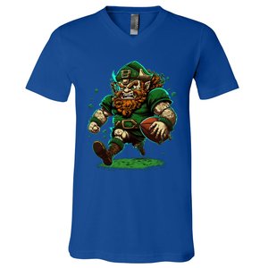 Touchdown With Our Leprechaun American Football And Great Gift V-Neck T-Shirt