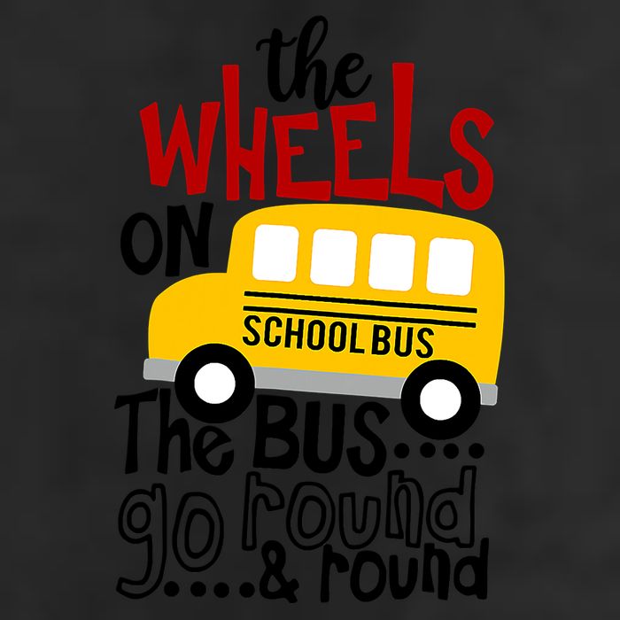 The Wheels On The School Bus Go Round And Round Back To School 7 Panel Mesh Trucker Snapback Hat
