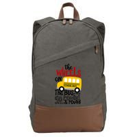 The Wheels On The School Bus Go Round And Round Back To School Cotton Canvas Backpack