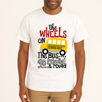 The Wheels On The School Bus Go Round And Round Back To School Tall T-Shirt