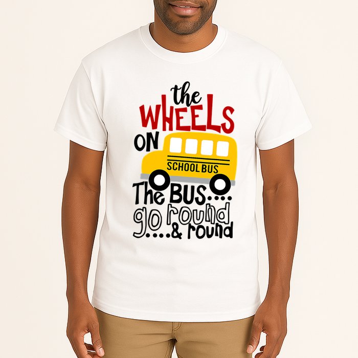 The Wheels On The School Bus Go Round And Round Back To School Tall T-Shirt