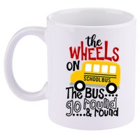 The Wheels On The School Bus Go Round And Round Back To School 11oz C Handle Ceramic Mug