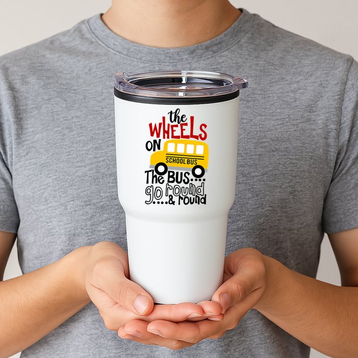 The Wheels On The School Bus Go Round And Round Back To School Tumbler