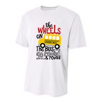 The Wheels On The School Bus Go Round And Round Back To School Youth Performance Sprint T-Shirt