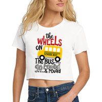 The Wheels On The School Bus Go Round And Round Back To School Crop Top