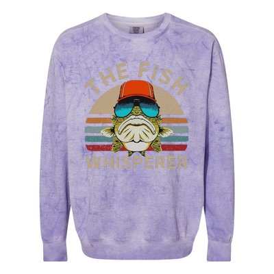 The Whisperer Of Fish Retro Vintage Fishing Angler Fisherman Colorblast Crewneck Sweatshirt