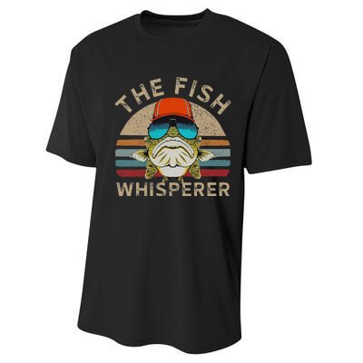 The Whisperer Of Fish Retro Vintage Fishing Angler Fisherman Performance Sprint T-Shirt