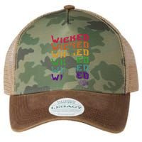 The W.I.Z.A.R.D Of Oz Pride Wicked Witch Rainbow Text Stack Legacy Tie Dye Trucker Hat