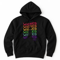 The W.I.Z.A.R.D Of Oz Pride Wicked Witch Rainbow Text Stack Hoodie