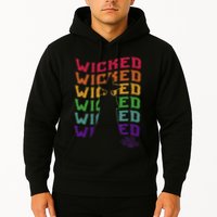 The W.I.Z.A.R.D Of Oz Pride Wicked Witch Rainbow Text Stack Hoodie