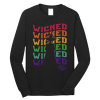 The W.I.Z.A.R.D Of Oz Pride Wicked Witch Rainbow Text Stack Long Sleeve Shirt