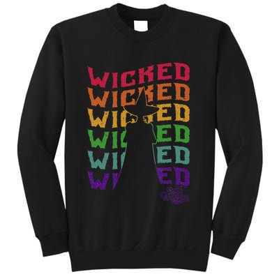 The W.I.Z.A.R.D Of Oz Pride Wicked Witch Rainbow Text Stack Sweatshirt