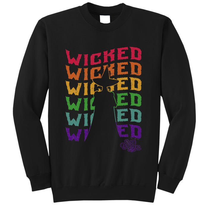 The W.I.Z.A.R.D Of Oz Pride Wicked Witch Rainbow Text Stack Sweatshirt