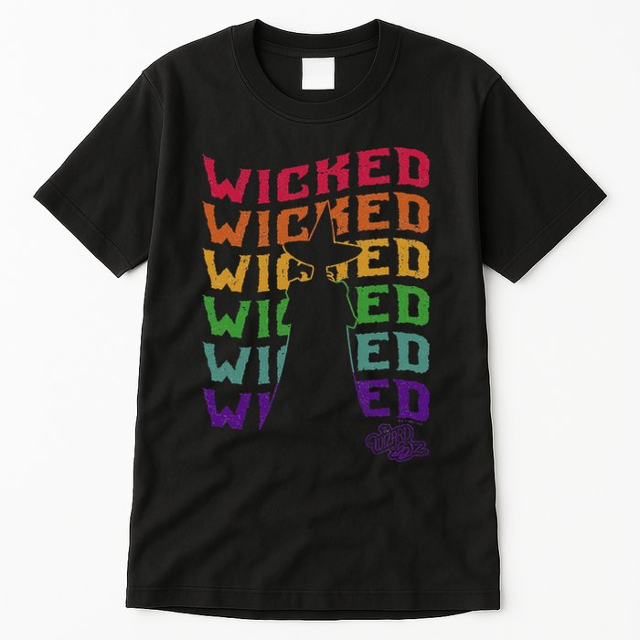 The W.I.Z.A.R.D Of Oz Pride Wicked Witch Rainbow Text Stack Tall T-Shirt