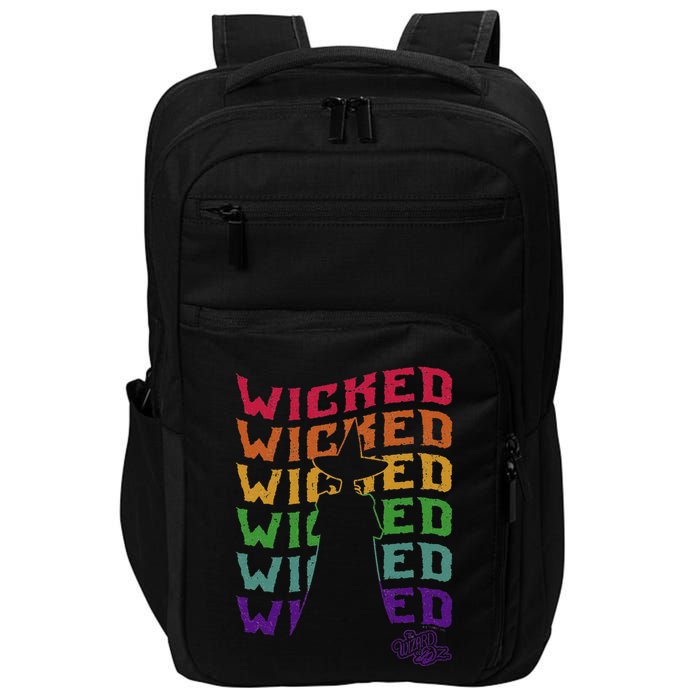 The W.I.Z.A.R.D Of Oz Pride Wicked Witch Rainbow Text Stack Impact Tech Backpack