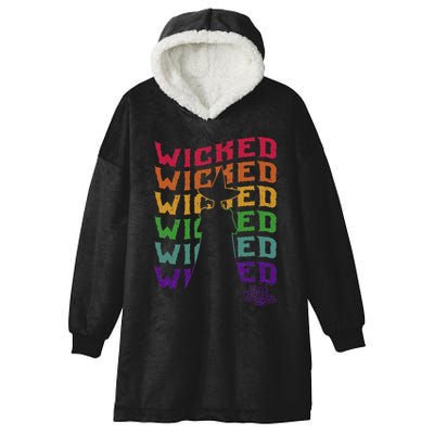 The W.I.Z.A.R.D Of Oz Pride Wicked Witch Rainbow Text Stack Hooded Wearable Blanket