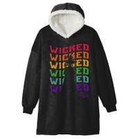 The W.I.Z.A.R.D Of Oz Pride Wicked Witch Rainbow Text Stack Hooded Wearable Blanket