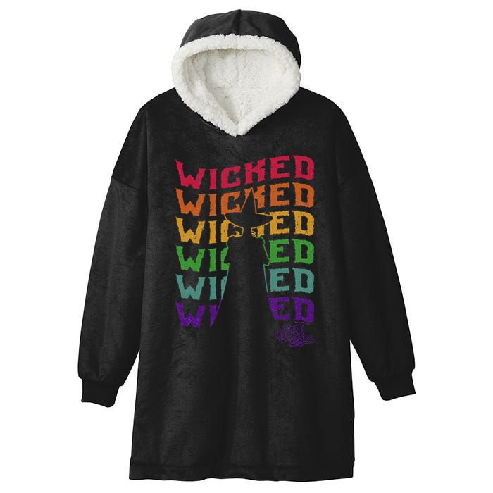 The W.I.Z.A.R.D Of Oz Pride Wicked Witch Rainbow Text Stack Hooded Wearable Blanket