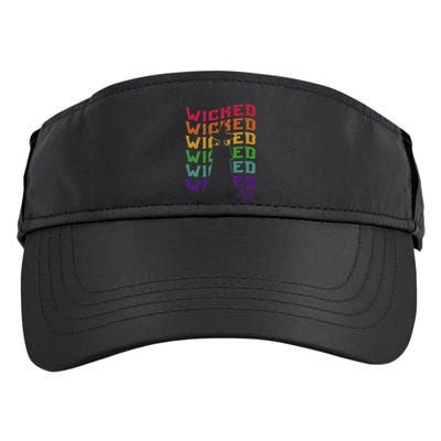 The W.I.Z.A.R.D Of Oz Pride Wicked Witch Rainbow Text Stack Adult Drive Performance Visor
