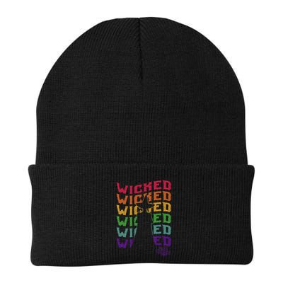 The W.I.Z.A.R.D Of Oz Pride Wicked Witch Rainbow Text Stack Beanie