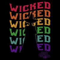 The W.I.Z.A.R.D Of Oz Pride Wicked Witch Rainbow Text Stack Drawstring Bag